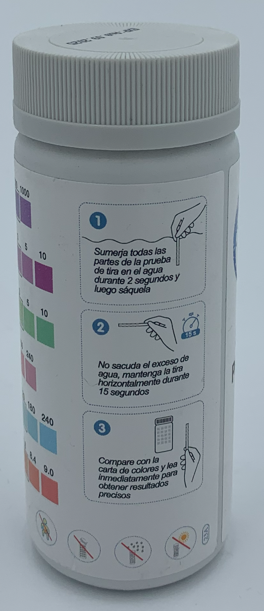Tiras de Comprobador - Piscinas y Spas - 6 en 1 - Blue Salt